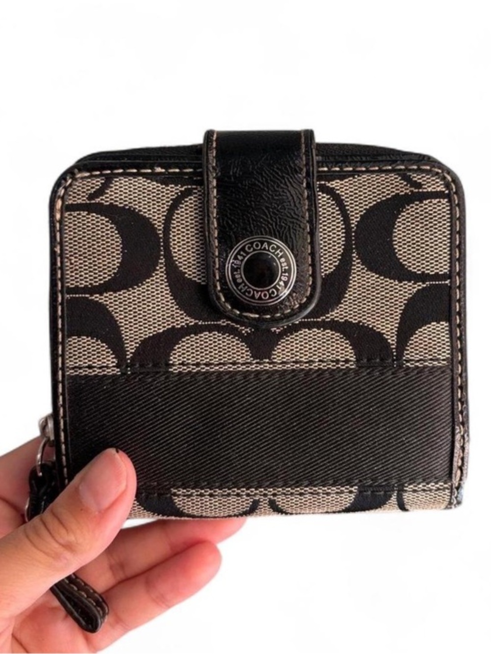 Vintage Coach Black Bifold Wallet